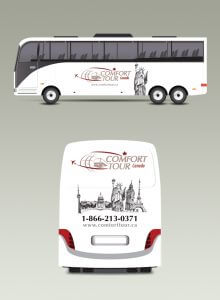 Comfort tour bus ads design